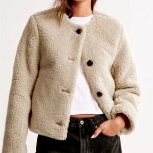 Abercrombie & Fitch Tan Sherpa Jacket
